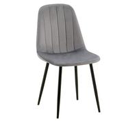 Silla de comedor baxter en terciopelo metal gris oscuro 40x45x88 cm