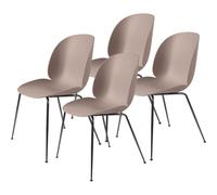 Silla de Comedor Beetle Base Cónica/Cromo Negro/ Rosa Dulce 4 Uds.