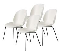 Silla de Comedor Beetle Base cónica/Negro Mate/Blanco Alabastro 4 Piezas