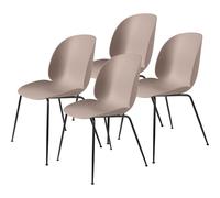 Silla de Comedor Beetle Base Cónica/Negro Mate/Rosa Dulce 4 Uds.