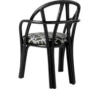 Silla de Comedor Bistra con Reposabrazos de Ratán Pintado en ébano/Reales Limonta 003