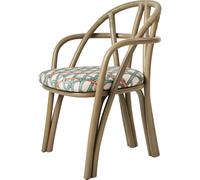 Silla de Comedor Bistra con Reposabrazos de Ratán Teñido de oliva/Reales Limonta 001