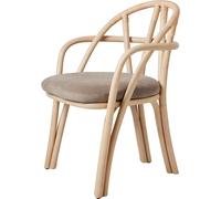 Silla de Comedor Bistra con Reposabrazos en Ratán Lacado Natural/fustagno Limonta 002