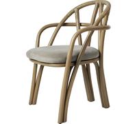 Silla de Comedor Bistra con Reposabrazos en Ratán Teñido de Oliva/fustagno Limonta 003