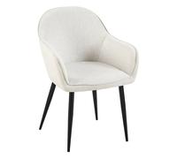 Silla de comedor boise tapizada en tela crema 60x60x84 cm