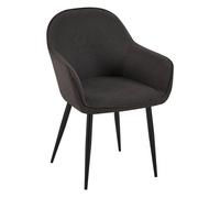 Silla de comedor boise tapizada en tela negro 60x60x84 cm