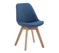 CLP Silla De Espera Borneo V2 Tapizada En Tela I Silla De Comedor En Estilo Nórdico I Butaca De Salón con Base De Madera I Color:, Color:Azul, Color del Marco:Natura