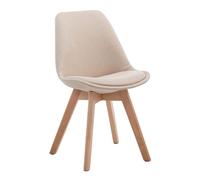 Silla de comedor borneo v2 en tela crema 55x48x84 cm