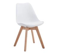 Silla de comedor borneo v2 simil cuero blanco 41.5x48x84 cm