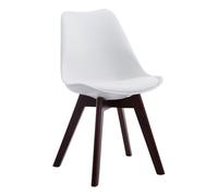 Silla de comedor borneo v2 simil cuero blanco 41.5x48x84 cm