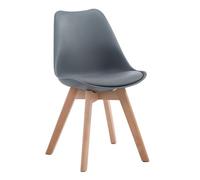 Silla de comedor borneo v2 simil cuero gris 41.5x48x84 cm