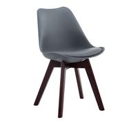 Silla de comedor borneo v2 simil cuero gris 41.5x48x84 cm