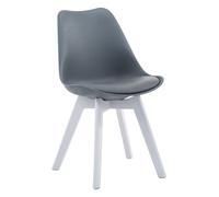 Silla de comedor borneo v2 simil cuero gris 41.5x48x84 cm