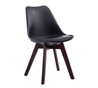 Silla de comedor borneo v2 simil cuero negro 41.5x48x84 cm