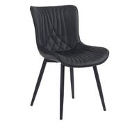 Silla de comedor brady en polipiel simil cuero negro 62x50x80.5 cm