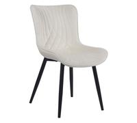 Silla de comedor brady en polipiel terciopelo crema 62x50x80.5 cm