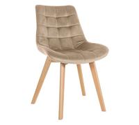 CLP Silla De Comedor Brook En Terciopelo Sin Reposabrazos I Butaca De Salón Escandinava con Base De Madera De 4 Patas, Color:marrón