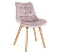 CLP Silla De Comedor Brook En Terciopelo Sin Reposabrazos I Butaca De Salón Escandinava con Base De Madera De 4 Patas, Color:Fucsia