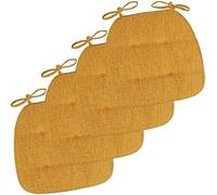 Silla de Comedor Cojines para Sillas, Silla de Cocina en Forma de U Cojines para Sillas con Correas, Ideal para Comedor Y Oficina, Color Cúrcuma, 41 X 43 cm (Juego de 6)