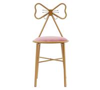 Silla de comedor con mariposa, silla de comedor, silla de maquillaje, silla de hierro con suave acolchado en color rosa intenso para salón, dormitorio, cafetería y tocador