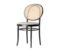 Silla de comedor con respaldo de ratán, estilo moderno de mediados de siglo, sin reposabrazos, asiento cómodo para sala de estar, comedor y cocina