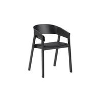 Silla de Comedor Cover con Reposabrazos Tapizada en Negro