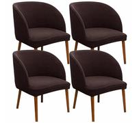 Silla de comedor curvada de terciopelo para oficina moderna, hotel, fiesta, asiento tapizado con respaldo redondo, muebles elegantes y cómodos para comedor