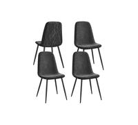 Silla de comedor de chenilla y metal juego de cuatro piezas