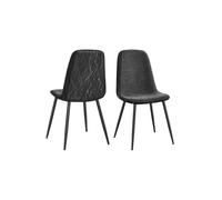 Silla de comedor de chenilla y metal juego de dos piezas