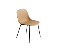 Silla de Comedor de Fibra con Base de Tubo Ocre/ Negro