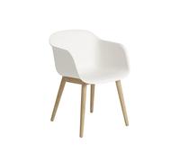 Muuto Silla Fiber con reposabrazos y patas de madera Natural white-Oak