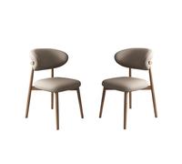 Silla de comedor de madera sencilla con cojín, silla de ocio, silla de comedor de madera maciza para el hogar, adecuada para restaurante, sala de estar, hotel, posada, taberna, cafet Dark khaki 2 pcs