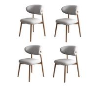 Silla de comedor de madera sencilla con cojín, silla de ocio, silla de comedor de madera maciza para el hogar, adecuada para restaurante, sala de estar, hotel, posada, taberna, cafete Light gray 4pcs
