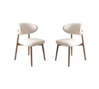 Silla de comedor de madera sencilla con cojín, silla de ocio, silla de comedor de madera maciza para el hogar, adecuada para restaurante, sala de estar, hotel, posada, taberna, cafetería white 2 pcs
