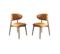 Silla de comedor de madera sencilla con cojín, silla de ocio, silla de comedor de madera maciza para el hogar, adecuada para restaurante, sala de estar, hotel, posada, taberna, cafetería orange 2 pcs
