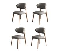Silla de comedor de madera sencilla con cojín, silla de ocio, silla de comedor de madera maciza para el hogar, adecuada para restaurante, sala de estar, hotel, posada, taberna, cafeter Dark gray 4pcs