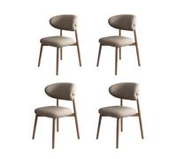 Silla de comedor de madera sencilla con cojín, silla de ocio, silla de comedor de madera maciza para el hogar, adecuada para restaurante, sala de estar, hotel, posada, taberna, cafete Dark khaki 4pcs