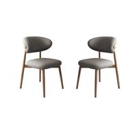 Silla de comedor de madera sencilla con cojín, silla de ocio, silla de comedor de madera maciza para el hogar, adecuada para restaurante, sala de estar, hotel, posada, taberna, cafete Dark gray 2 pcs