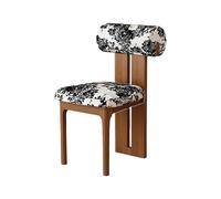 Silla De Comedor De Madera Sólida Juego De 2, Respaldo Cilíndrico Ergonómico Moderno Retro Vintage, Asiento De Espuma De Alta Resiliencia 45D(1pc,Blossom,Walnut)