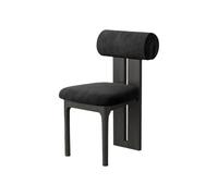 Silla De Comedor De Madera Sólida Juego De 2, Respaldo Cilíndrico Ergonómico Moderno Retro Vintage, Asiento De Espuma De Alta Resiliencia 45D(1pc,Black Velvet_Ebony)