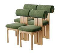 Silla De Comedor De Madera Sólida Juego De 2, Respaldo Cilíndrico Ergonómico Moderno Retro Vintage, Asiento De Espuma De Alta Resiliencia 45D(4pcs,Green,Natural)