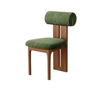 Silla De Comedor De Madera Sólida Juego De 2, Respaldo Cilíndrico Ergonómico Moderno Retro Vintage, Asiento De Espuma De Alta Resiliencia 45D(1pc,Green_Walnut)