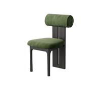 Silla De Comedor De Madera Sólida Juego De 2, Respaldo Cilíndrico Ergonómico Moderno Retro Vintage, Asiento De Espuma De Alta Resiliencia 45D(1pc,Green,Ebony)