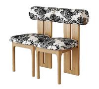 Silla De Comedor De Madera Sólida Juego De 2, Respaldo Cilíndrico Ergonómico Moderno Retro Vintage, Asiento De Espuma De Alta Resiliencia 45D(2pcs,Blossom,Natural)