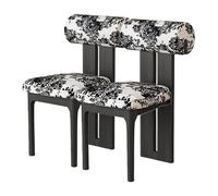 Silla De Comedor De Madera Sólida Juego De 2, Respaldo Cilíndrico Ergonómico Moderno Retro Vintage, Asiento De Espuma De Alta Resiliencia 45D(2pcs,Blossom_Ebony)