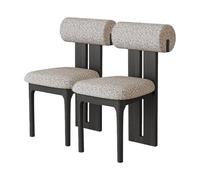Silla De Comedor De Madera Sólida Juego De 2, Respaldo Cilíndrico Ergonómico Moderno Retro Vintage, Asiento De Espuma De Alta Resiliencia 45D(2pcs,Red+Black,Ebony)
