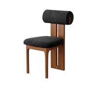 Silla De Comedor De Madera Sólida Juego De 2, Respaldo Cilíndrico Ergonómico Moderno Retro Vintage, Asiento De Espuma De Alta Resiliencia 45D(1pc,Black Velvet_Walnut)