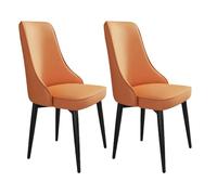 Silla de comedor de piel sintética con patas de metal, cómodo asiento acolchado para uso doméstico y de oficina