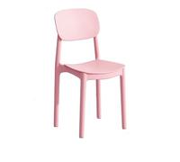 Silla de comedor de plástico apilable de alta calidad con respaldo cuadrado, sillas de comedor modernas y contemporáneas moldeadas (rosa) para uso doméstico y restaurante