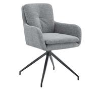 Silla de comedor de tela pickett gris 63x58x85 cm